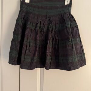Talbots Black and Green Plaid Skirt size 4P 18”